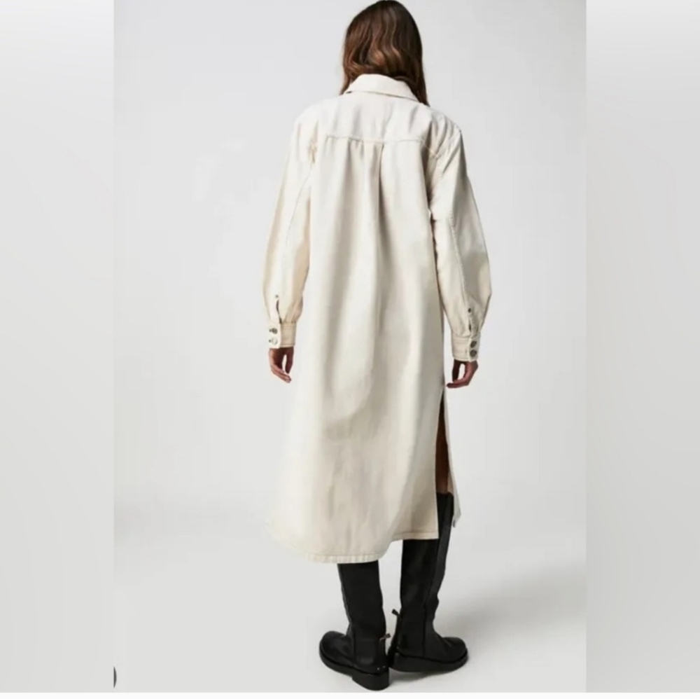 Free People Anna Lou Denim Duster Ivory NWT - Picture 5 of 14
